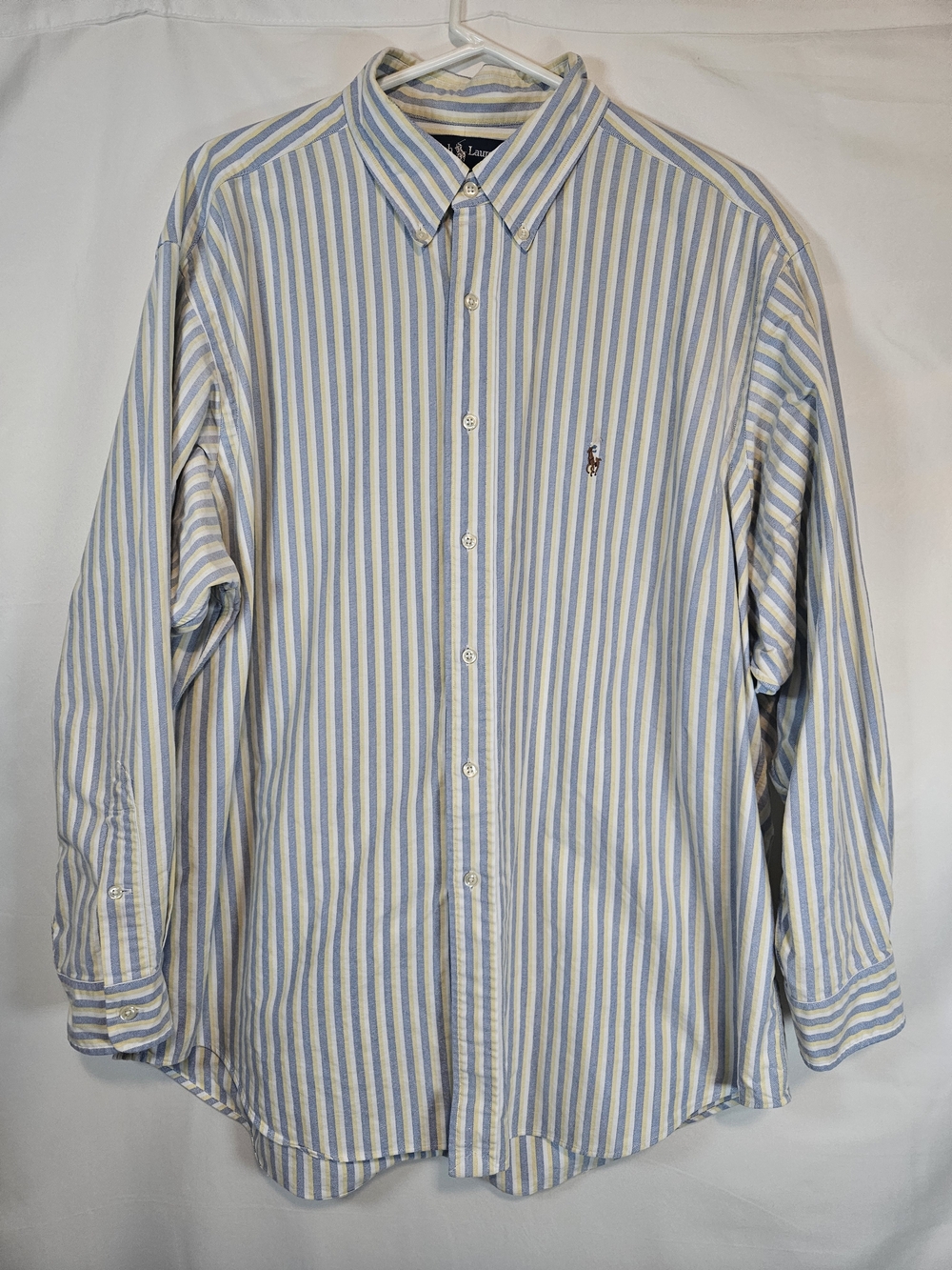 Ralph Lauren Light Blue & White Striped Button-Down Shirt